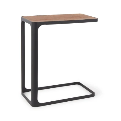 Afbeelding van Yamazaki Bijzettafel Frame Zwart Donkerbruin Hout 24x45x52cm