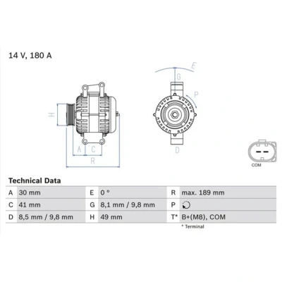 Afbeelding van Bosch Alternator/Dynamo 0 986 048 840