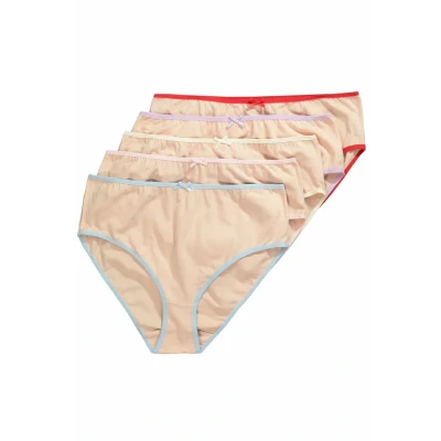 Afbeelding van Ulla Popken 5 PACK Contrast TRIM MIDI Slip, Dames, Maat: 50/52, Champagne