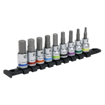 Afbeelding van Sealey Drive Hex Socket Bit Set 9st Platinum 3/8&quot; Sq AK6250