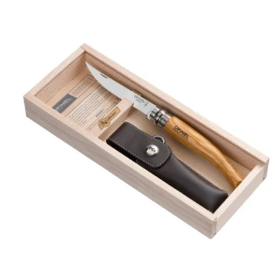 Afbeelding van Opinel No.10 Effile Zakmes RVS Olijfhout Houten kistje