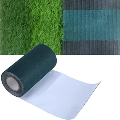 Afbeelding van Haofy Kunstgras tape, 5 m x 15 cm, zelfklevend, synthetisch gazon, kunstgras, naadband, groen plakband, voor verbinding en bevestiging gazontapijt, tuin, tapijt, grastapijt