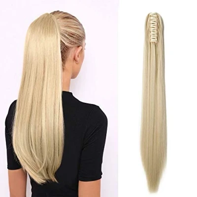 Afbeelding van SEGO paardenstaart uitbreiding haar deel haarstuk recht hittebestendig zoals echt gebleekt blond 21 “(53cm) 140g