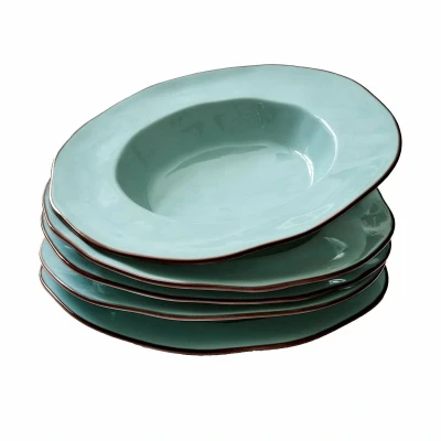 Afbeelding van LOBERON Soepbord set van 6 Biarré turquoise