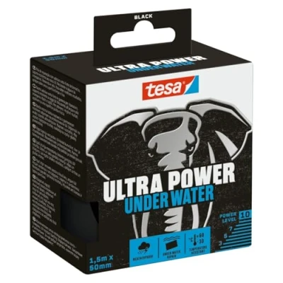 Afbeelding van tesa ULTRA POWER UNDER WATER 56491 00000 00 Reparatietape Zwart (l x b) 1.5 m 50 mm 1 stuk(s)