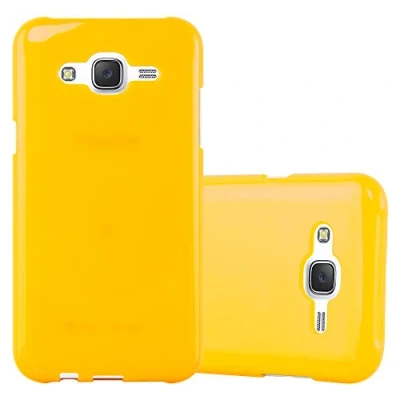 Afbeelding van Cadorabo Hoesje geschikt voor Samsung Galaxy J5 2015 in JELLY GEEL Beschermhoes gemaakt van flexibel TPU silicone Case Cover