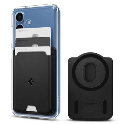 Afbeelding van Spigen Valentinus MagFit magnetische Kaarthouder 3 Kaarten Compatibel met Hoes Ontworpen voor Samsung Galaxy S25/S25+/S25 Ultra Modellen Zwart