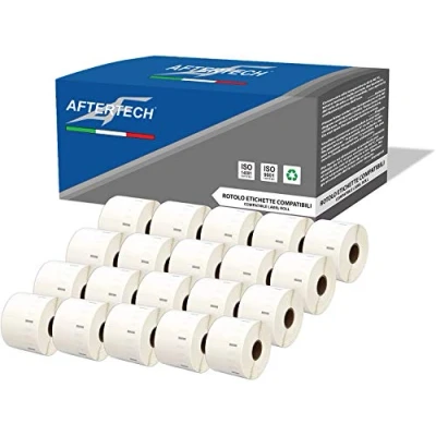 Afbeelding van Aftertech 20 x 11354 57 32 mm compatibele zelfklevende etiketten (1000 etiketten/rol = 2000 totaal) voor Dymo LabelWriter Seiko SLP printer S0722540 20x11354