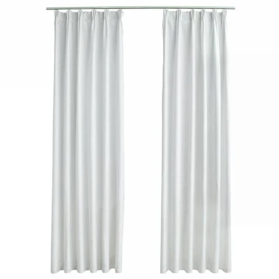 Afbeelding van Gordijnen verduisterend met haken 2 st 140x175 cm gebroken wit