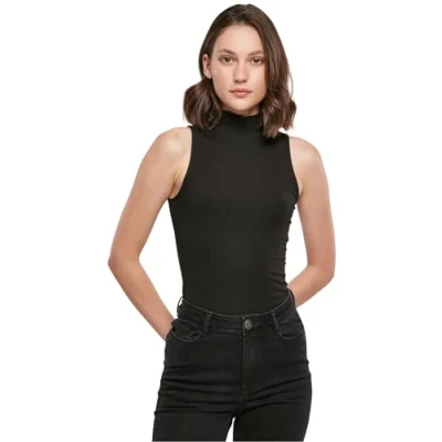 Afbeelding van Build Your Brand Dames Body Ladies Mouwloos Turtleneck Black 4XL, zwart, 4XL