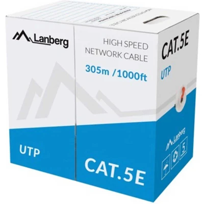 Afbeelding van Stevige UTP netwerkkabel categorie 5e Lanberg LCU5 10CC 0305 B 305 m Blauw