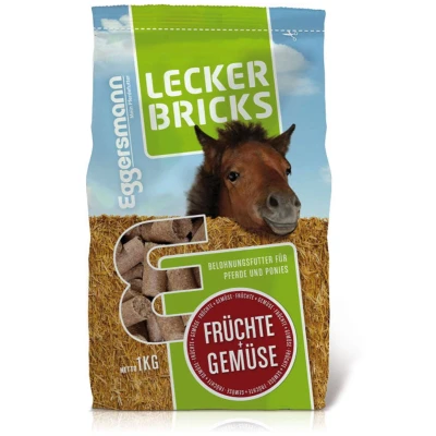 Afbeelding van Eggersmann Lecker Bricks Früchte+Gemüse paarden Traktaties Vruchten + Groenten voor en pony&#039;s 1 kg
