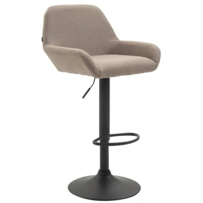Afbeelding van CLP Barkruk Braga Zwart Frame Stof Taupe