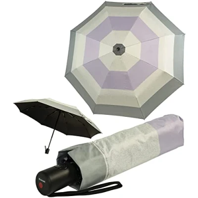 Afbeelding van Knirps A.200 Medium Duomatic Zakparaplu Compact en stormbestendig Getest in de windtunnel, Grijs paars, zwart, 98 cm