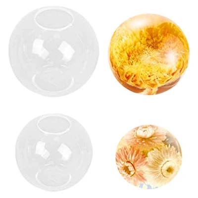 Afbeelding van iSuperb hars bal mallen siliconen mal ronde gietvormen bolvormen voor epoxy 3D kristal doe het zelf sieraden ambacht, ambachten, handgemaakte kristallen hanger (8,3 cm/10,3 cm