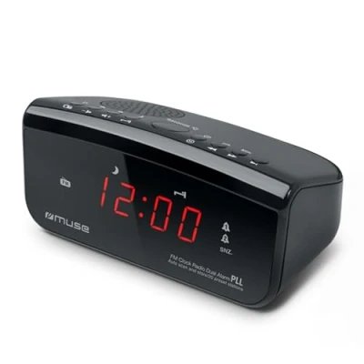 Afbeelding van Muse M 12 CR Radiowekker (PLL tuner, 2 wektijden, 1,5 cm (0,6 inch) rood led display) zwart