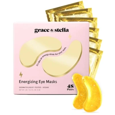 Afbeelding van Grace &amp; Stella bekroonde oogmaskers (Blauw, 24 paar) verminderen donkere kringen, gezwollen ogen, wallen, zakken onder de ogen en rimpels.