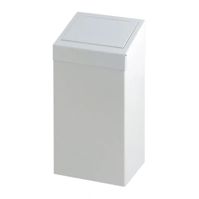 Afbeelding van Prullenbak 50ltr met pushklep sanitair wit