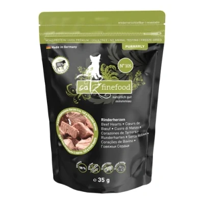 Afbeelding van Catz finefood Purrrrly No. 105 runderharten, gevriesdroogde kattensnack/kattenlekkernijen, 6 pack (6 x 35 g)