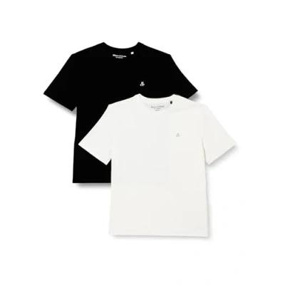 Afbeelding van Marc O&#039;Polo 2 PACK Regular Tshirt basic, Heren, Maat: Large, Black/khaki