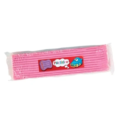 Afbeelding van Plasticine One Colour Slab 400g Roze #22, modelleerstof voor kinderen, gemakkelijk te vormen en vormen, sculpturen, modellen stop motion animaties maken