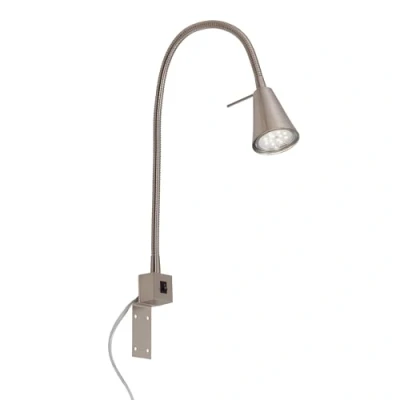 Afbeelding van Briloner Leuchten LED bedlamp, bedlamp met flexibele arm, incl. aan/uit schakelaar, 4,7 watt. 400 lumen, 3.000 Kelvin, W, mat nikkel