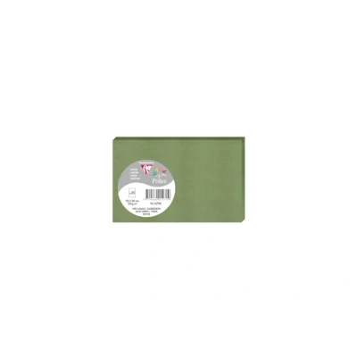 Afbeelding van Clairefontaine 1470C, verpakking met 25 afzonderlijke kaarten, formaat 8,2 x 12,8 cm, 210 g/m², kleur: saliegroen, uitnodigingskaarten voor evenementen en correspondentie, Pollen serie, premium glad