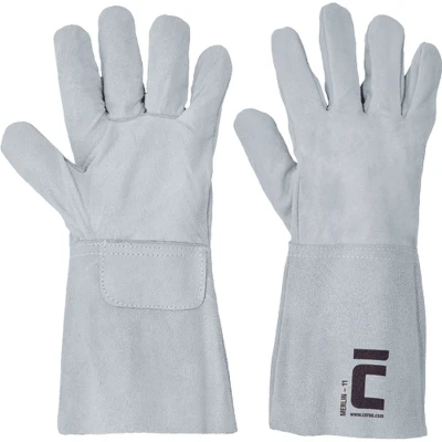 Afbeelding van Cerva MERLIN handschoen leder 01020011 12 stuks Grijs