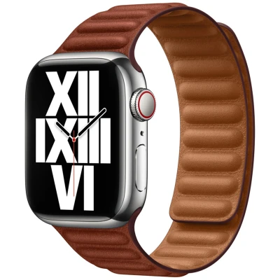 Afbeelding van Apple Watch bandje Origineel Echt leder Bruin Geschikt voor Series 1/2/3/4/5/6/7/8/9/10/SE 38/40/41 mm / 10
