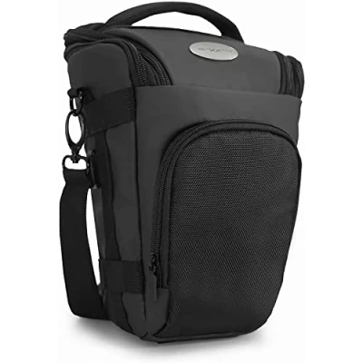 Afbeelding van Baxxtar PRO NOVO II Full Size SLR cameratas Colt tas zwart (met schouderriem, heupriem, riemtunnel, regencape)