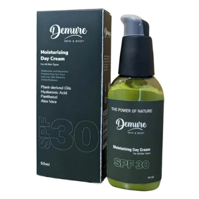 Afbeelding van Demure Vochtinbrengende dagcrème SPF 30, hyaluronzuur, panthenol provitamine B5, vitamine E, aloë vera, duindoorn, voor dagelijkse hydratatie en bescherming