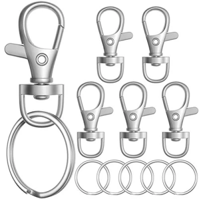 Afbeelding van Sprookber 100 stuks karabijnhaak sleutelhanger met draaibaar kleine voor lanyard doe het zelf knutselen (sleutelhanger 50 + stuks)