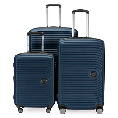 Afbeelding van HAUPSTSTADTKOFFER Mitte set van 3 koffers handbagage koffer 55 cm, middelgrote 68 cm + grote reiskoffer 77 harde schaal ABS, TSA, Donkerblauw
