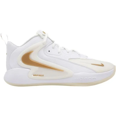Afbeelding van Nike Performance ZOOM Hyperset 2 Unisex Volleybalschoenen, Maat: 47, White/metallic gold Textiel/ synthetisch