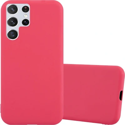 Afbeelding van Cadorabo Hoesje geschikt voor Samsung Galaxy S22 ULTRA in CANDY ROOD Beschermhoes TPU silicone Case Cover