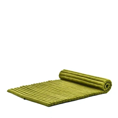 Afbeelding van Leewadee Opvouwbaar Matras Japanse Oprolbare Futon Opvouwbare Tatami Mat Gasten Vloerbed Camping Thaise Massage Mat, Kapok Gevuld, Groen