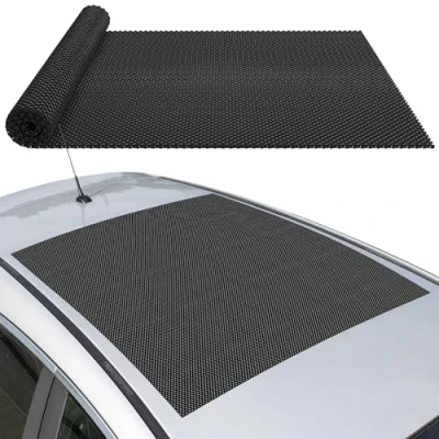 Afbeelding van GADLANE Antislip mat voor autodak 90 x 100 cm antislipmat autodaktassen, autodakmat opslag van daktassen, kofferbak, gewatteerde PVC beschermende waterdichte op maat