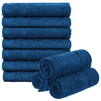 Afbeelding van Brandsseller Set van 10 gastendoekjes, badstof, 30 x cm, 100% katoen, 470 g/m², blauw