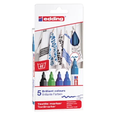 Afbeelding van Viltstift edding 4500 textiel rond 2 3mm koel assorti blister a1 5 stuks