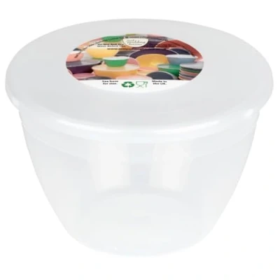 Afbeelding van 1 Pint Pudding Basins 570ml Basin en Deksel 6 Pack Clear Food Safe Plastic Kommen Deksels