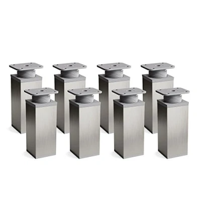 Afbeelding van sossai® design meubelpoten MFV1 set van 8 in hoogte verstelbaar Vierkant profiel: 40 x mm Kleur: inox grijs Hoogte: 100 (+ 20 mm) Inclusief hoogwaardige houtschroeven
