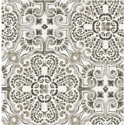 Afbeelding van Leen Bakker Dutch Wallcoverings Trilogy Florentine Tile Grey 0,53x10,05m Behang Grijs Vlies
