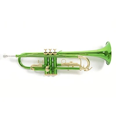 Afbeelding van Roy Benson Bb Trompet TR 101E (ML boring, roestvrijstalen ventielen, goudkoperen leadpipe, elegant ontwerp, in lichtgewicht rechthoekige koffer, met rugzakfunctie), Groen