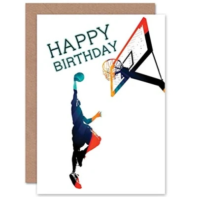 Afbeelding van Wee Blue Coo Basketball Birthday Greeting Card Slam Dunk CP1118