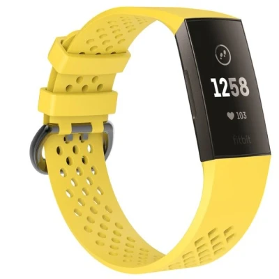 Afbeelding van Fitbit Charge 3 &amp; 4 sport bandje Maat: Large Geel