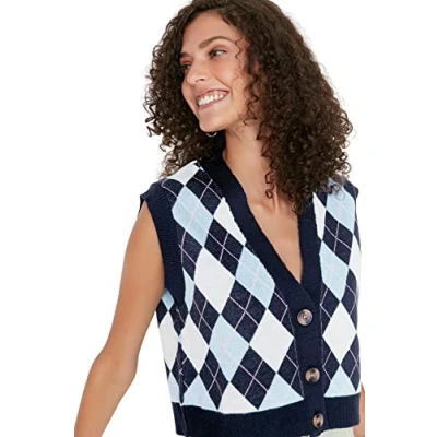 Afbeelding van Trendyol Oranje Cropped Vest Met V Hals Twoaw22Bz0047