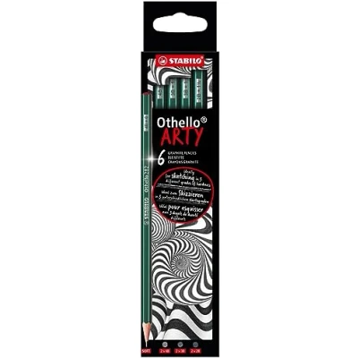Afbeelding van Grafietpotlood STABILO Othello ARTY 6 stuks etui Hardheid zacht, 2x 4B, 3B, 2B