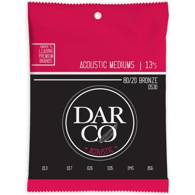 Afbeelding van Darco Acoustic D530 Mediums 80/20 Bronze 13 56 snarenset voor westerngitaar