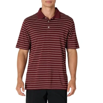 Afbeelding van Amazon Essentials Regular fit sneldrogend golfpoloshirt voor heren (verkrijgbaar in groot en lang), donker bordeaux, S