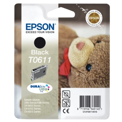 Afbeelding van Epson Inktcartridge T0611 Zwart voor o.a Stylus DX4800 serie